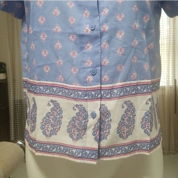 Banana Republic Border Print Boxy Shirt - Picture 7 of 14